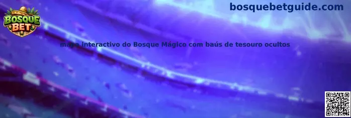 Mapa interactivo do Bosque Mágico com baús de tesouro ocultos